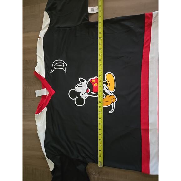 Disney Parks Mickey Red Black Hockey Jersey Adult XL NWT 2025 Disneyland - Picture 11 of 15